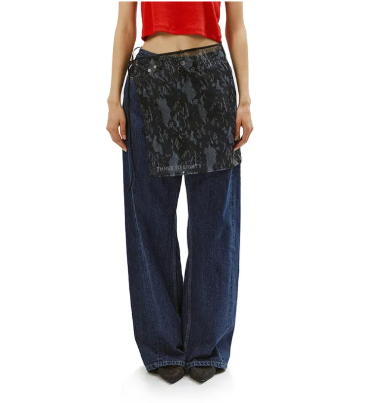 마리떼 W LOW-WAIST TUCK WIDE DENIM PANTS | 브랜드 중고거래